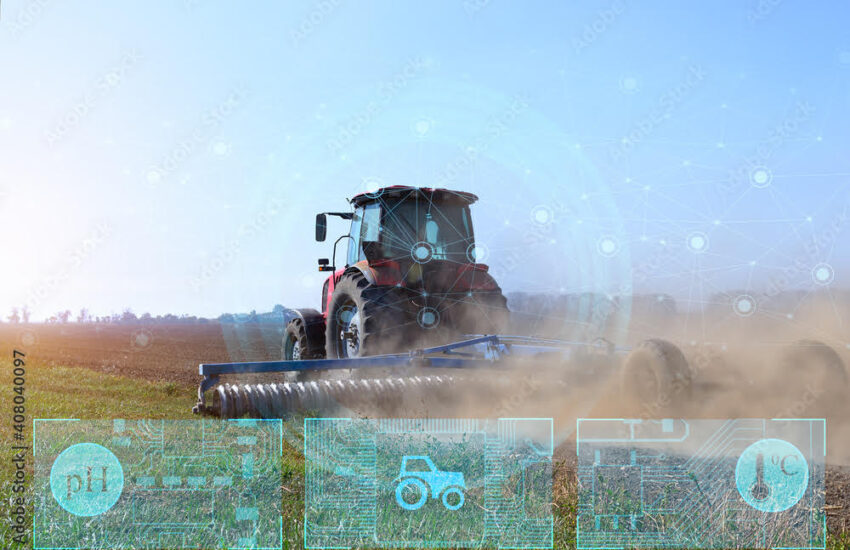 An image of an autonomous farming tractor